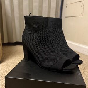 Chic Black Peep-Toe Ankle Booties